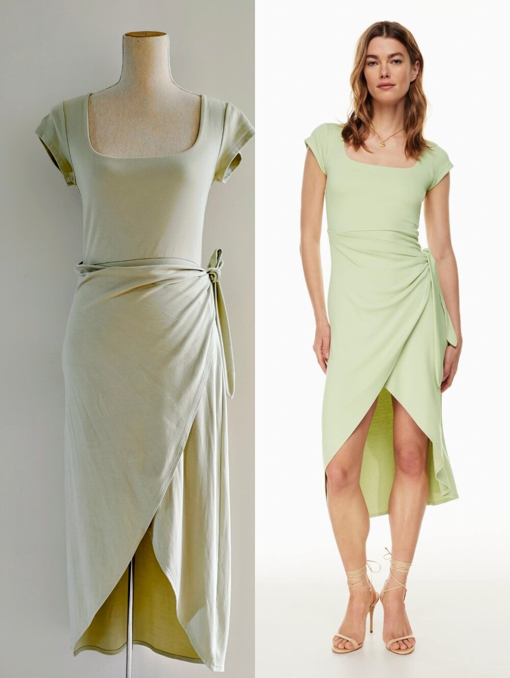 Wilfred Saturn Shortsleeve Midi Dress in pastel sage green